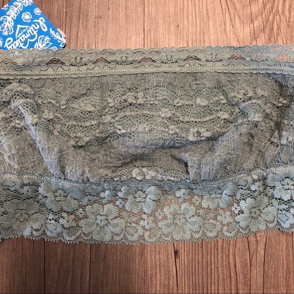 Free People Gray "Storm" Strapless Lace Bandeau - Picture 2 of 6